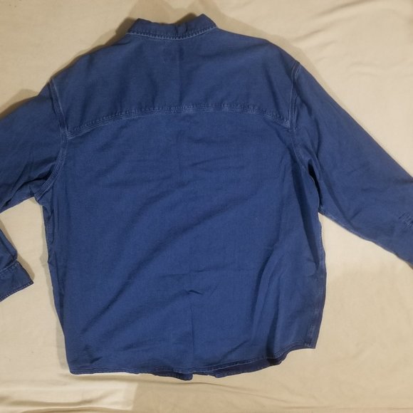 Foundry Supply Co. blue denim 3XLT men's 3/4 sleeve shirt - Picture 2 of 3